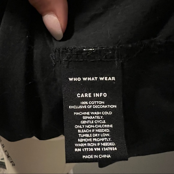 Who What Wear Black Babydoll Style Short Sleeve - Picture 6 of 6